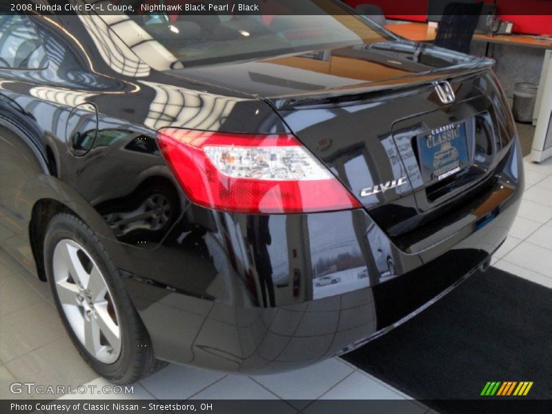 Nighthawk Black Pearl / Black 2008 Honda Civic EX-L Coupe