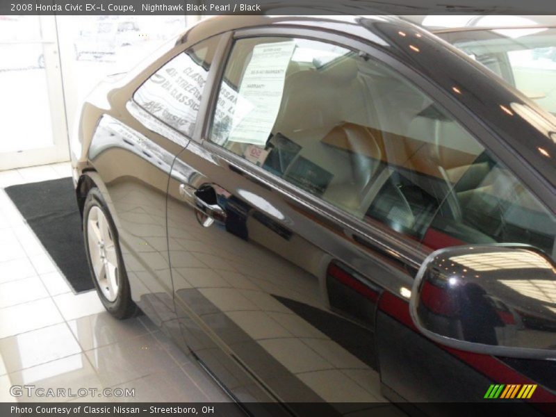 Nighthawk Black Pearl / Black 2008 Honda Civic EX-L Coupe