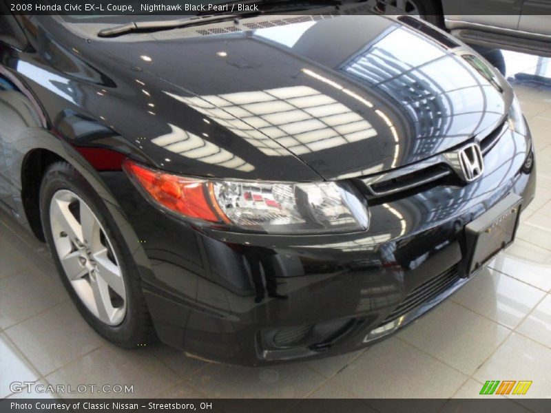 Nighthawk Black Pearl / Black 2008 Honda Civic EX-L Coupe