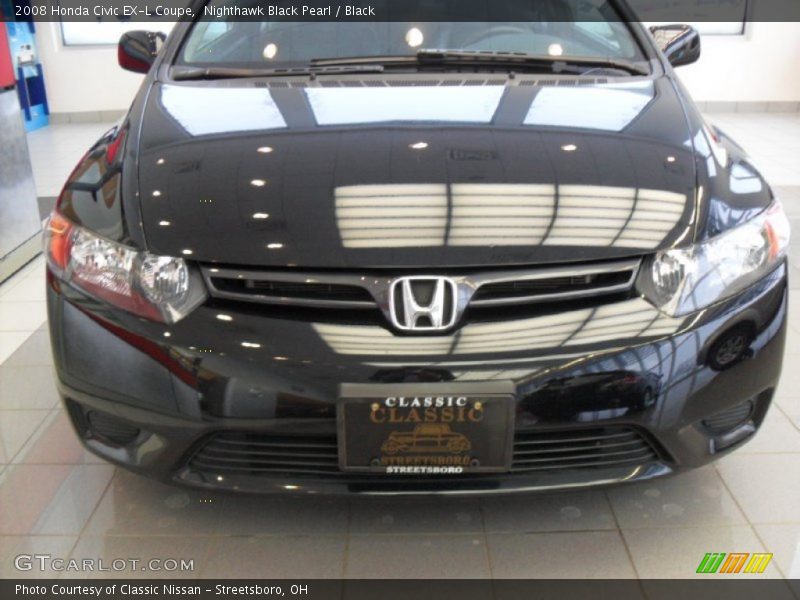 Nighthawk Black Pearl / Black 2008 Honda Civic EX-L Coupe