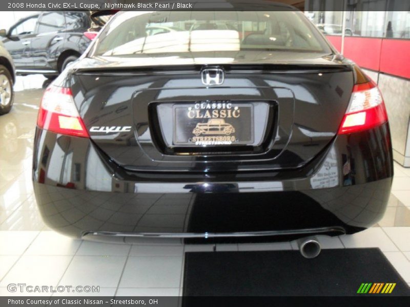 Nighthawk Black Pearl / Black 2008 Honda Civic EX-L Coupe