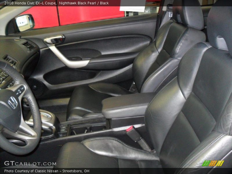 Nighthawk Black Pearl / Black 2008 Honda Civic EX-L Coupe