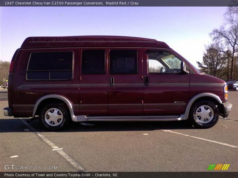 Madrid Red / Gray 1997 Chevrolet Chevy Van G1500 Passenger Conversion
