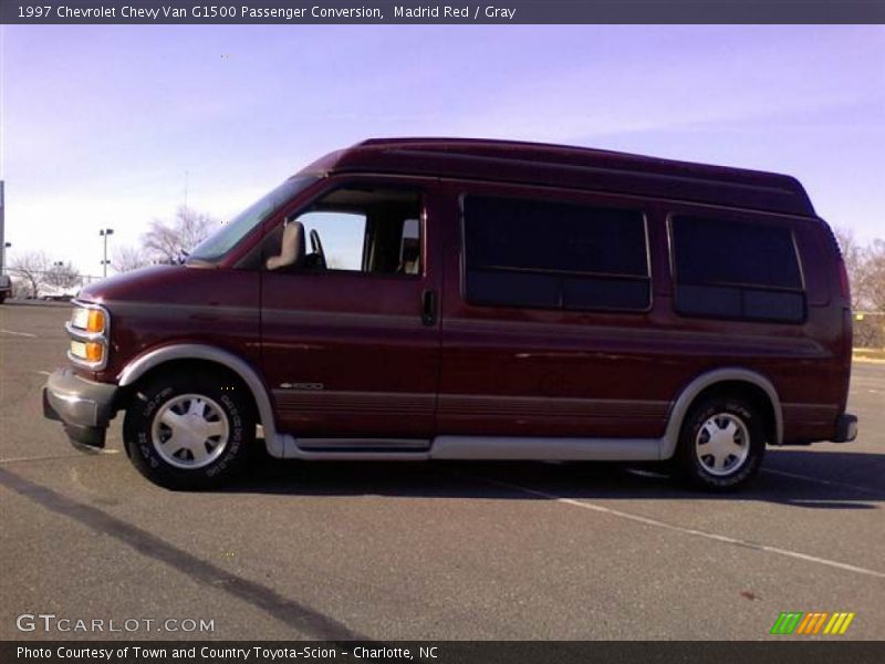 Madrid Red / Gray 1997 Chevrolet Chevy Van G1500 Passenger Conversion