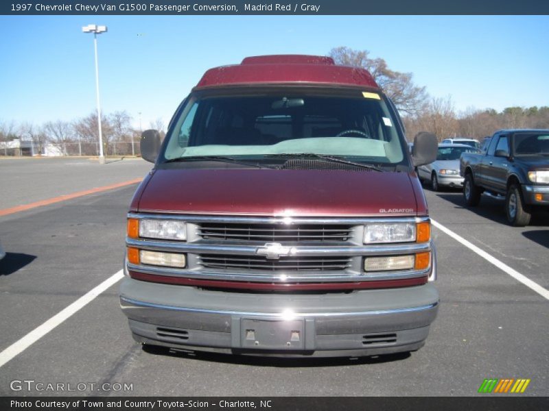 Madrid Red / Gray 1997 Chevrolet Chevy Van G1500 Passenger Conversion