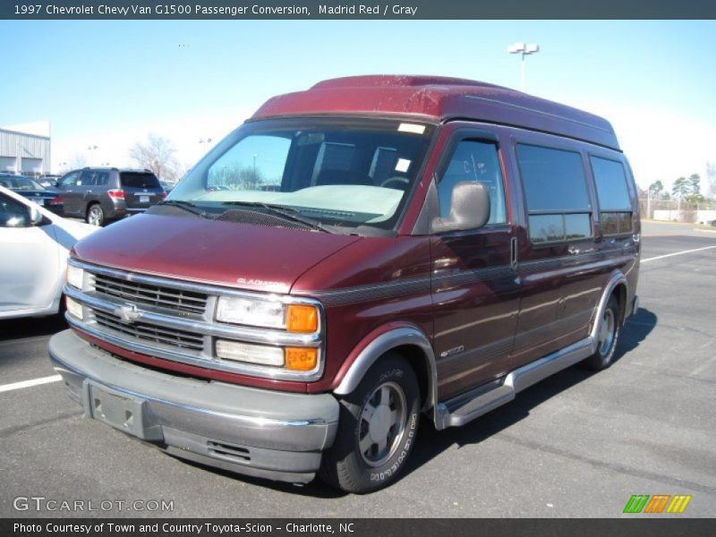 Madrid Red / Gray 1997 Chevrolet Chevy Van G1500 Passenger Conversion