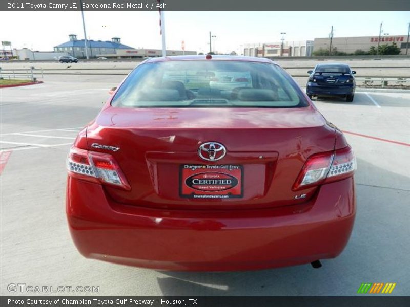 Barcelona Red Metallic / Ash 2011 Toyota Camry LE