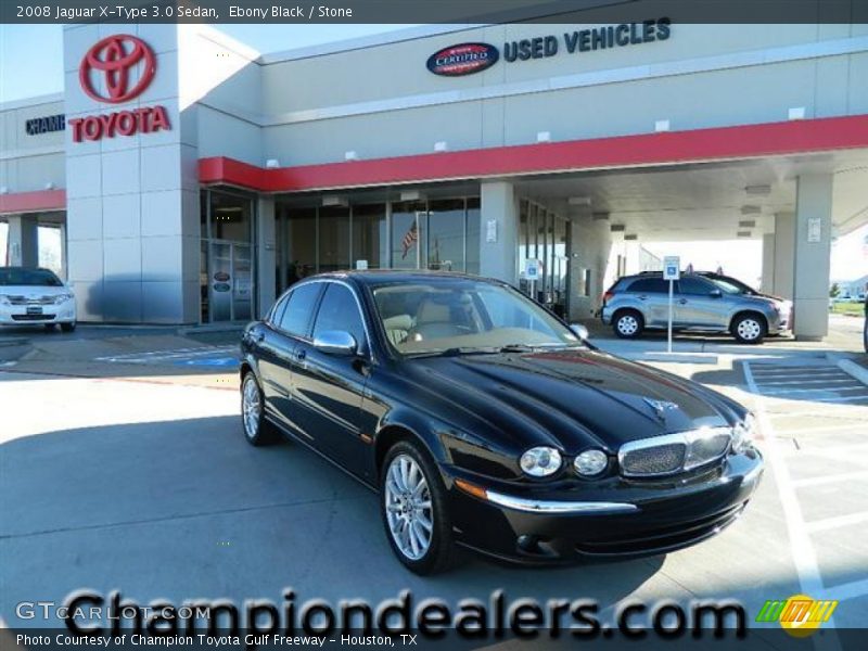 Ebony Black / Stone 2008 Jaguar X-Type 3.0 Sedan