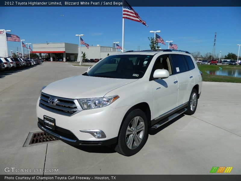 Blizzard White Pearl / Sand Beige 2012 Toyota Highlander Limited