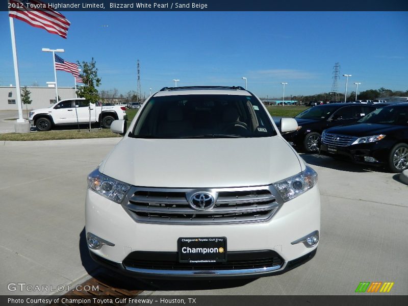 Blizzard White Pearl / Sand Beige 2012 Toyota Highlander Limited