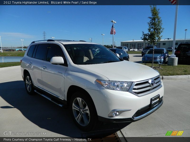 Blizzard White Pearl / Sand Beige 2012 Toyota Highlander Limited