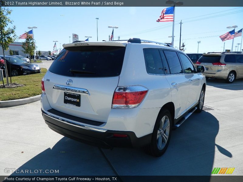 Blizzard White Pearl / Sand Beige 2012 Toyota Highlander Limited