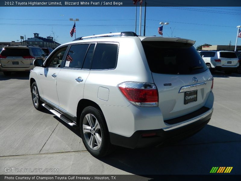 Blizzard White Pearl / Sand Beige 2012 Toyota Highlander Limited