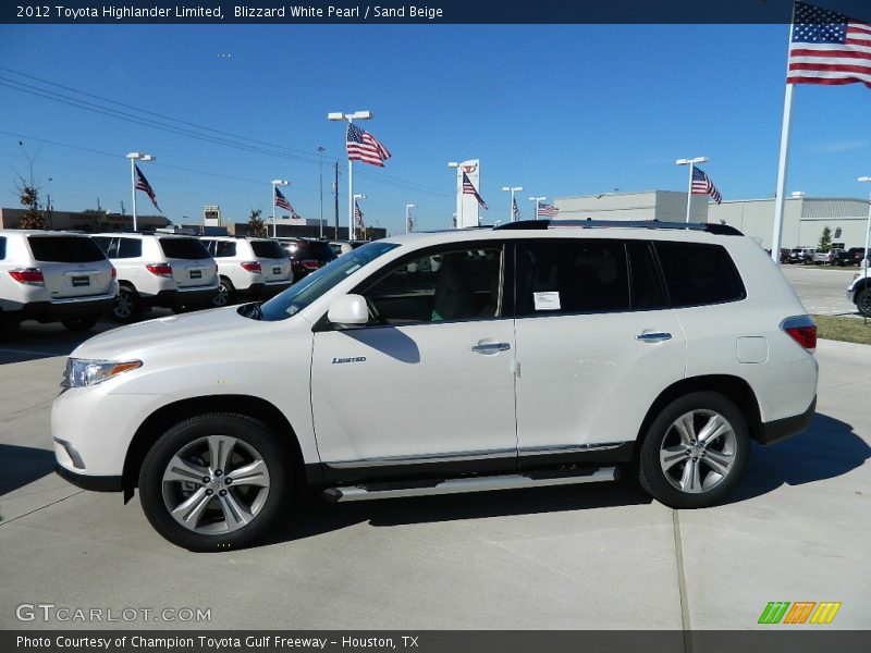 Blizzard White Pearl / Sand Beige 2012 Toyota Highlander Limited