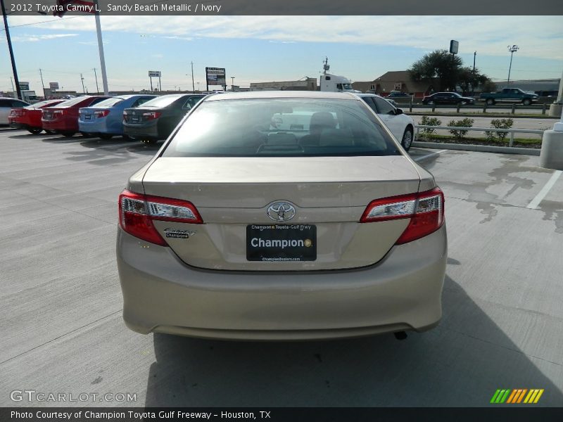 Sandy Beach Metallic / Ivory 2012 Toyota Camry L