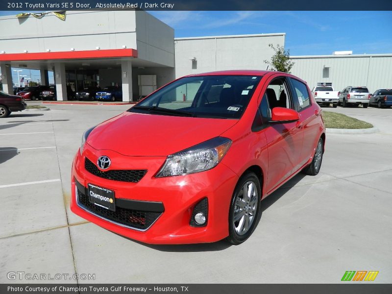 Absolutely Red / Dark Gray 2012 Toyota Yaris SE 5 Door