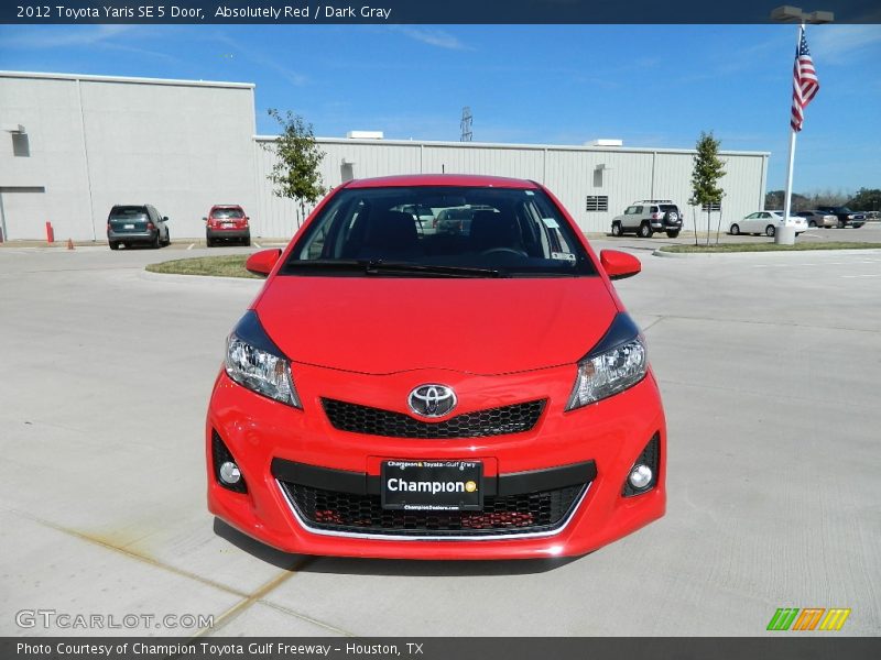 Absolutely Red / Dark Gray 2012 Toyota Yaris SE 5 Door