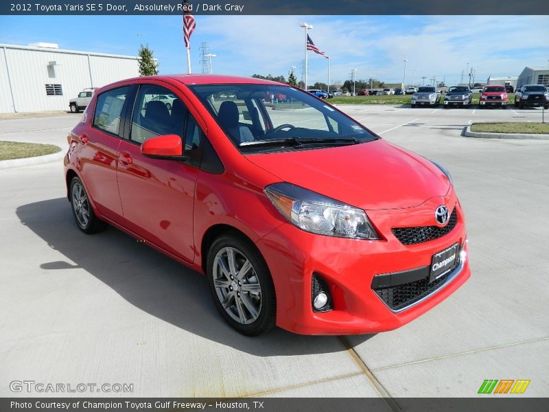 Absolutely Red / Dark Gray 2012 Toyota Yaris SE 5 Door