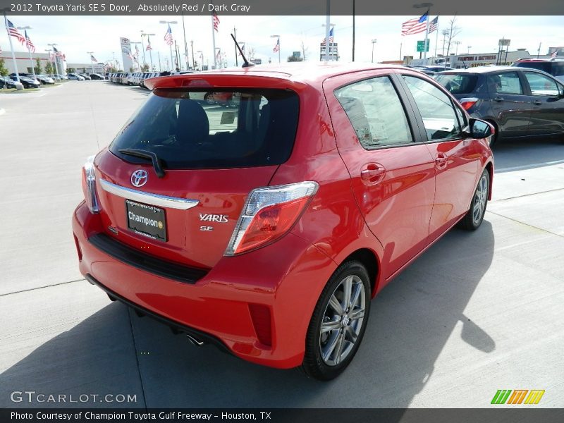 Absolutely Red / Dark Gray 2012 Toyota Yaris SE 5 Door