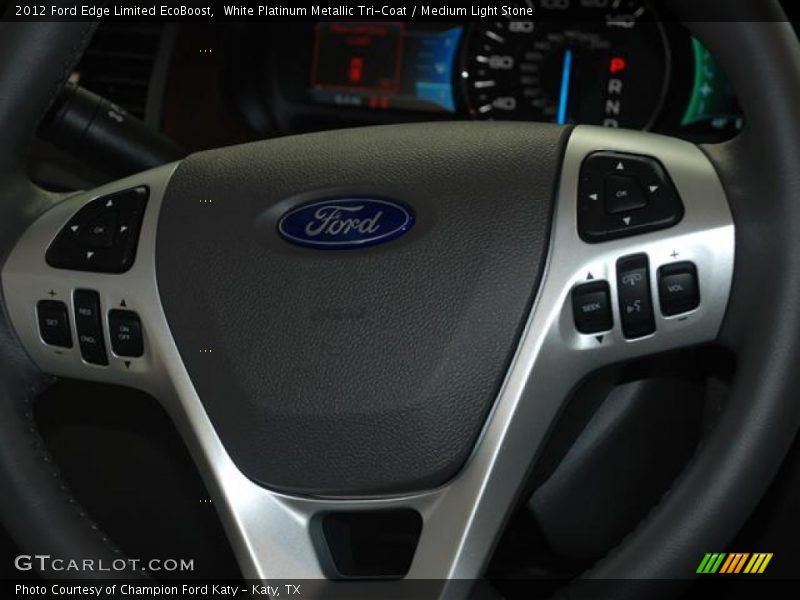 White Platinum Metallic Tri-Coat / Medium Light Stone 2012 Ford Edge Limited EcoBoost
