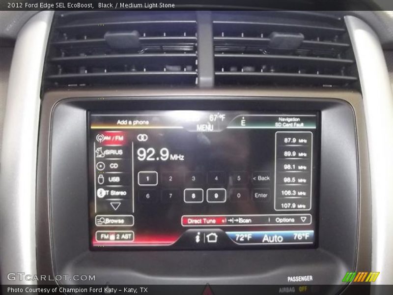 Black / Medium Light Stone 2012 Ford Edge SEL EcoBoost
