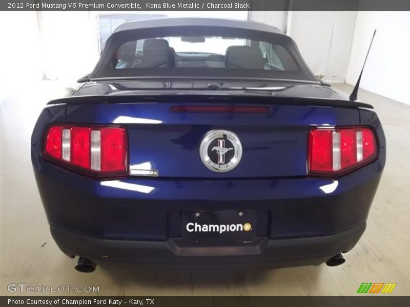 Kona Blue Metallic / Charcoal Black 2012 Ford Mustang V6 Premium Convertible
