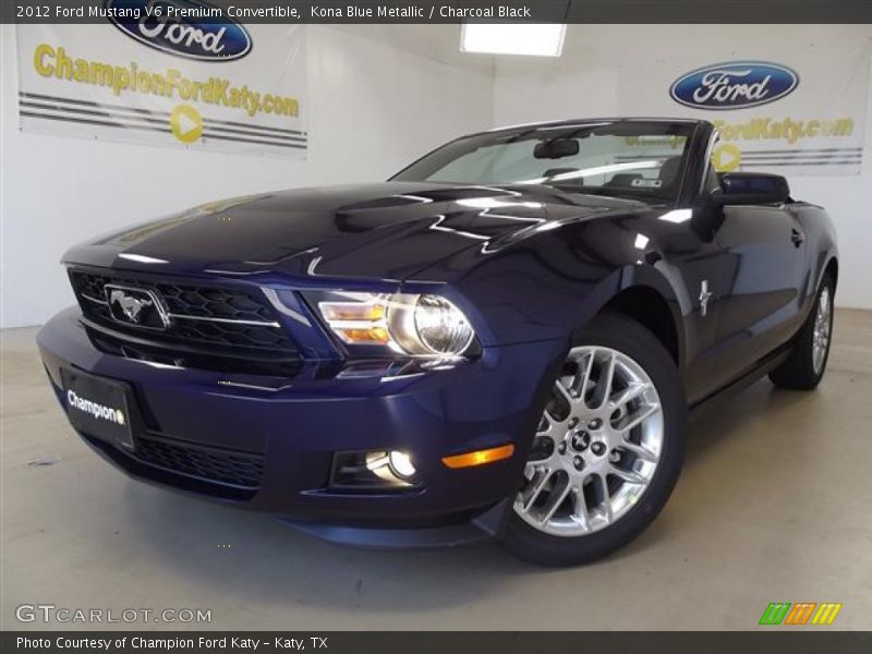 Kona Blue Metallic / Charcoal Black 2012 Ford Mustang V6 Premium Convertible