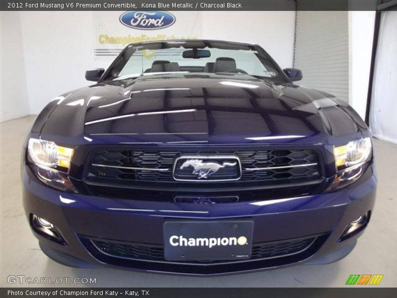 Kona Blue Metallic / Charcoal Black 2012 Ford Mustang V6 Premium Convertible