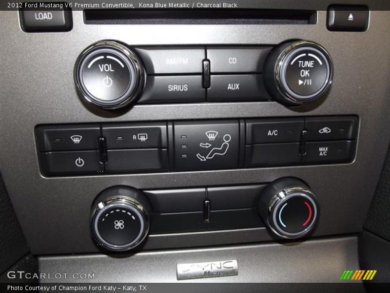 Controls of 2012 Mustang V6 Premium Convertible