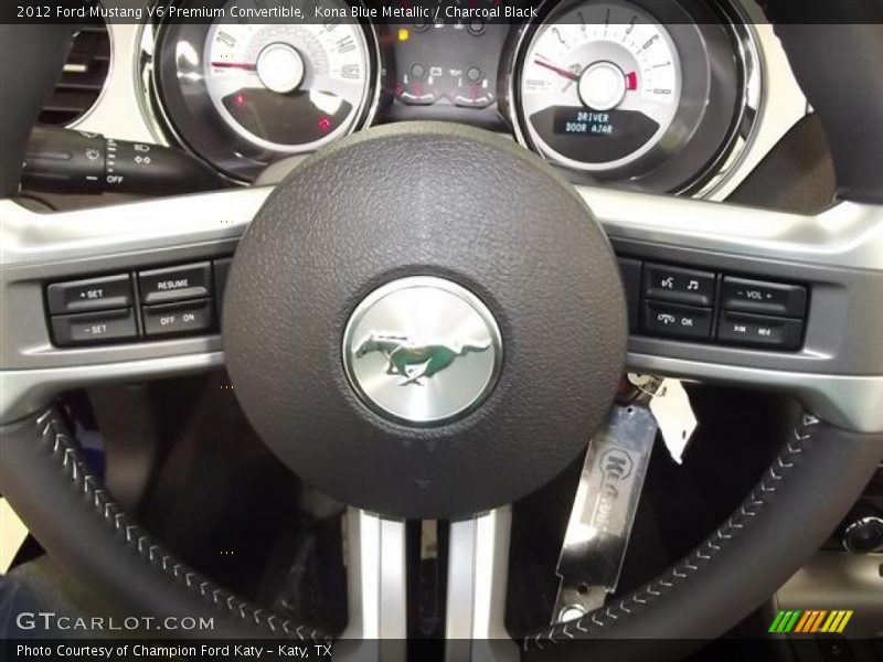 Kona Blue Metallic / Charcoal Black 2012 Ford Mustang V6 Premium Convertible