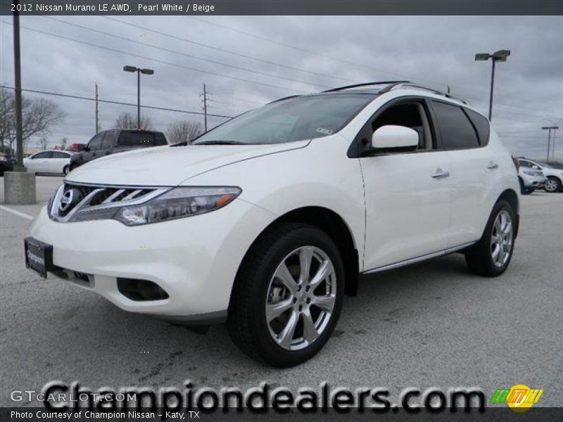 Pearl White / Beige 2012 Nissan Murano LE AWD