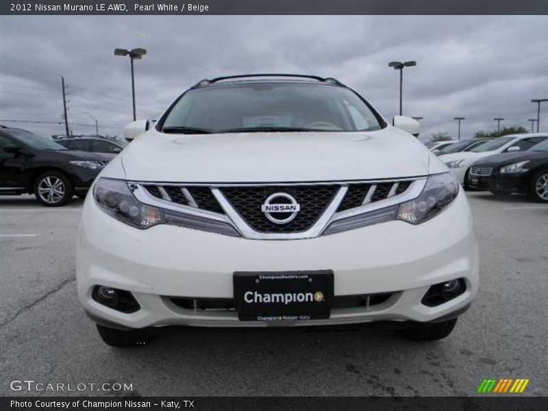 Pearl White / Beige 2012 Nissan Murano LE AWD