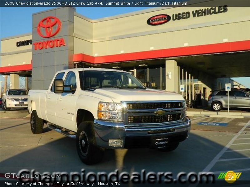 Summit White / Light Titanium/Dark Titanium 2008 Chevrolet Silverado 3500HD LTZ Crew Cab 4x4
