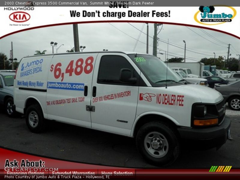 Summit White / Medium Dark Pewter 2003 Chevrolet Express 3500 Commercial Van