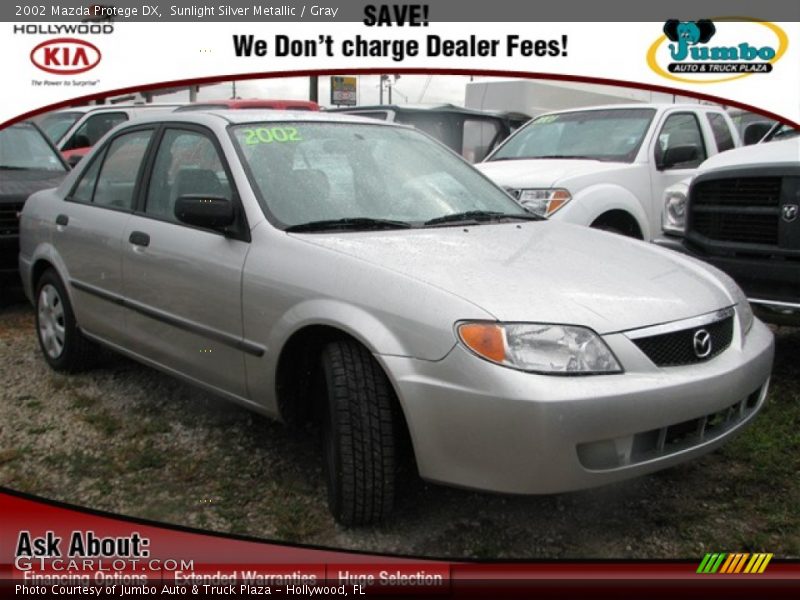 Sunlight Silver Metallic / Gray 2002 Mazda Protege DX