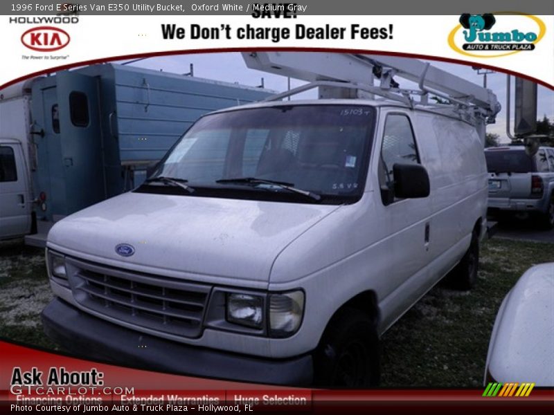 Oxford White / Medium Gray 1996 Ford E Series Van E350 Utility Bucket