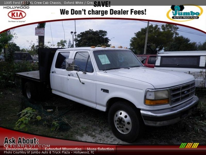 Oxford White / Grey 1995 Ford F350 XL Crew Cab Chassis