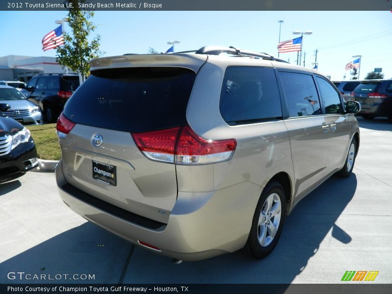 Sandy Beach Metallic / Bisque 2012 Toyota Sienna LE