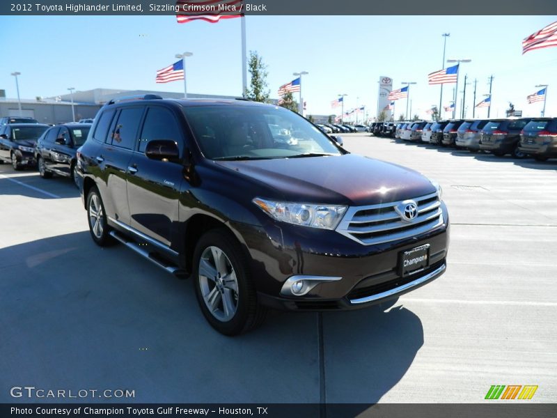 Sizzling Crimson Mica / Black 2012 Toyota Highlander Limited