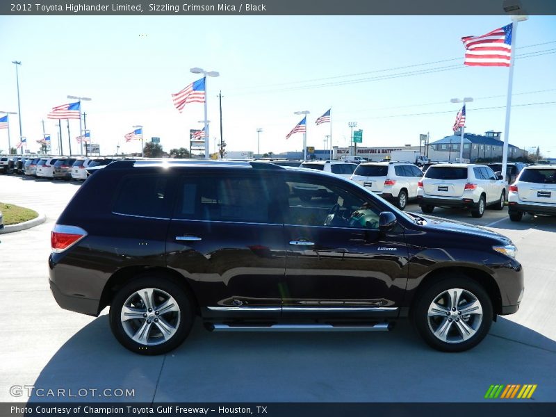 Sizzling Crimson Mica / Black 2012 Toyota Highlander Limited