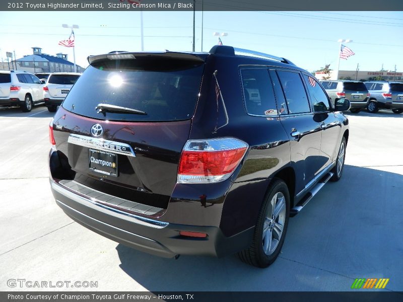 Sizzling Crimson Mica / Black 2012 Toyota Highlander Limited