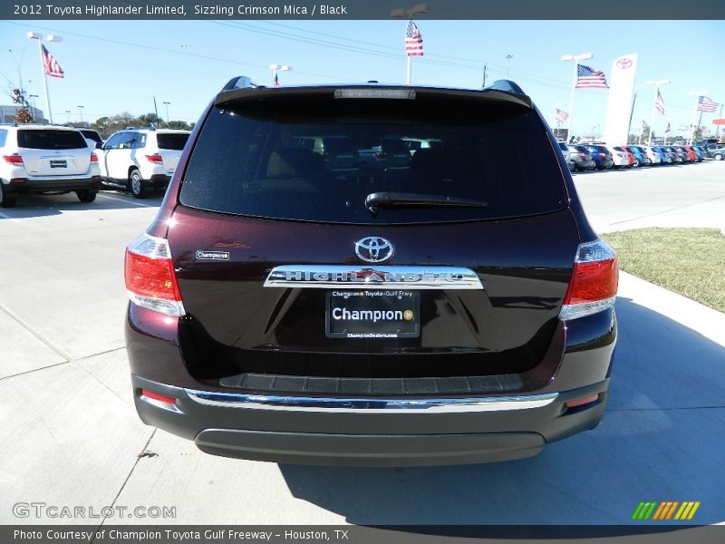 Sizzling Crimson Mica / Black 2012 Toyota Highlander Limited