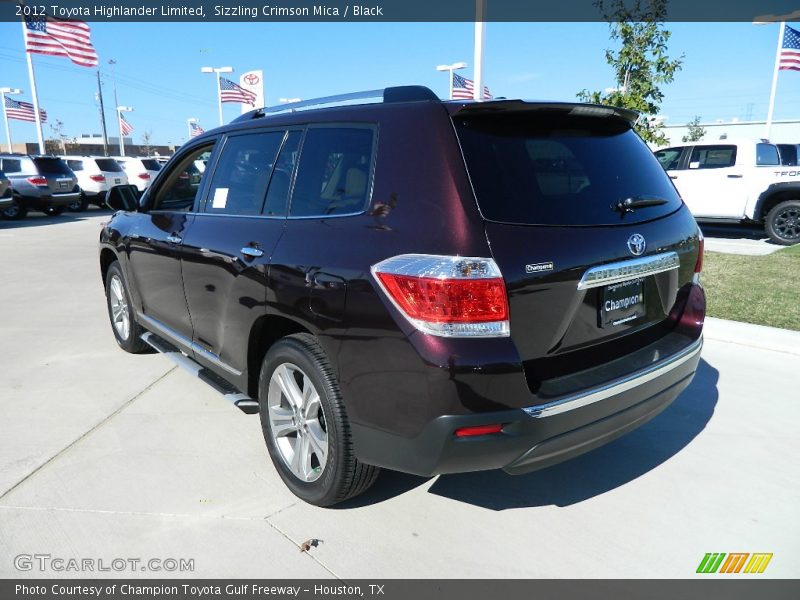 Sizzling Crimson Mica / Black 2012 Toyota Highlander Limited