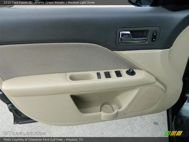 Atlantis Green Metallic / Medium Light Stone 2010 Ford Fusion SE