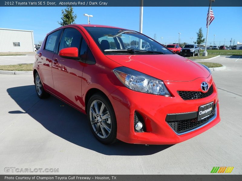 Absolutely Red / Dark Gray 2012 Toyota Yaris SE 5 Door