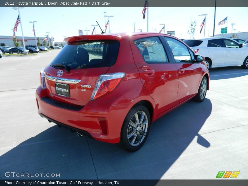 Absolutely Red / Dark Gray 2012 Toyota Yaris SE 5 Door