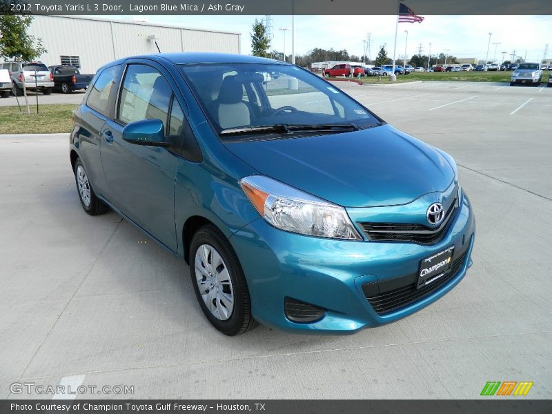 Lagoon Blue Mica / Ash Gray 2012 Toyota Yaris L 3 Door