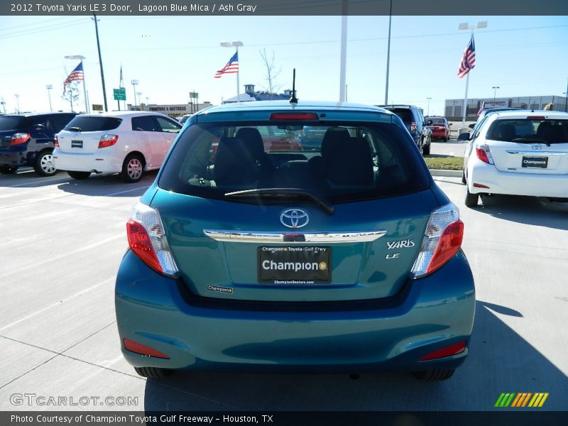 Lagoon Blue Mica / Ash Gray 2012 Toyota Yaris LE 3 Door