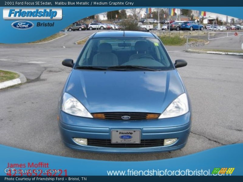 Malibu Blue Metallic / Medium Graphite Grey 2001 Ford Focus SE Sedan
