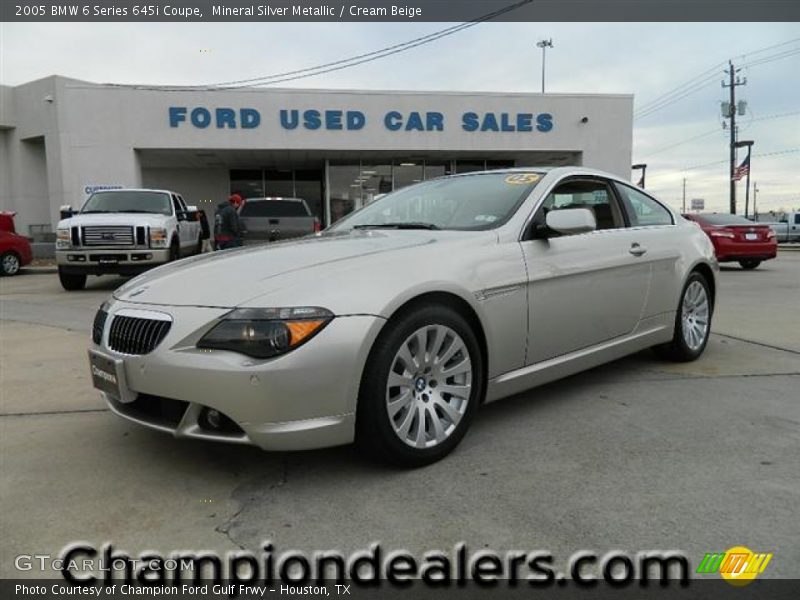 Mineral Silver Metallic / Cream Beige 2005 BMW 6 Series 645i Coupe
